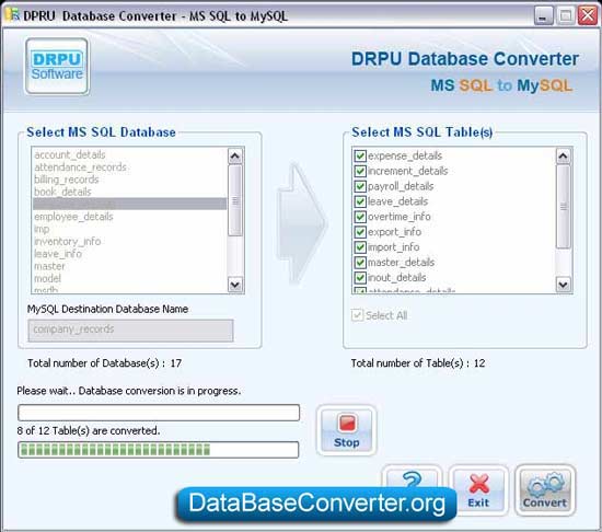 Screenshot of Database Converter