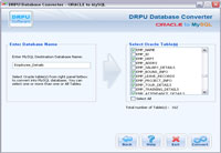 Screenshot of Database Converter for Oracle to MySQL