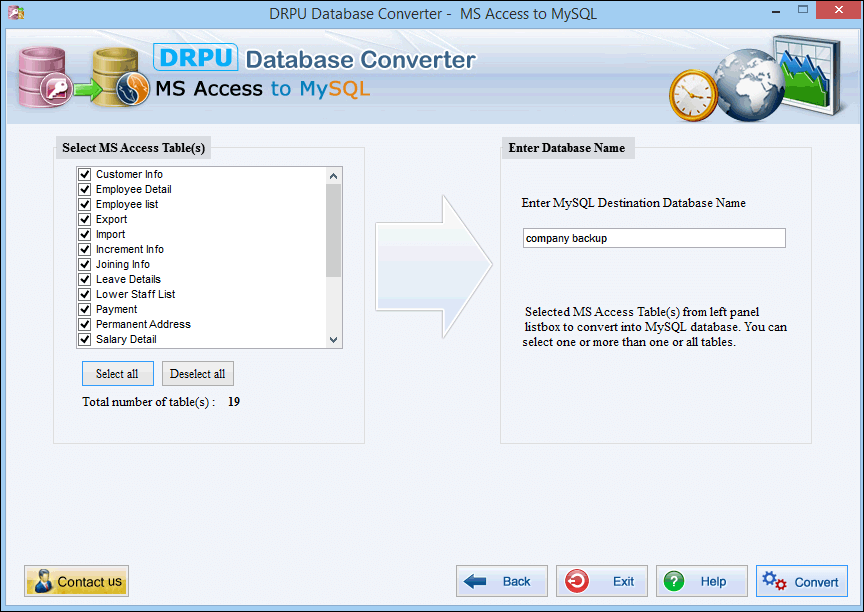 Database Converter For MS SQL To MySQL
