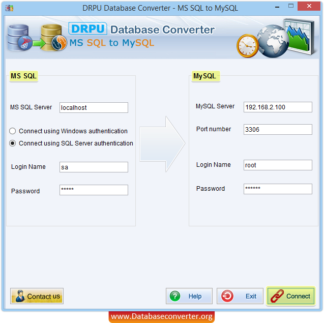 Database Converter for MS SQL to MySQL Server
