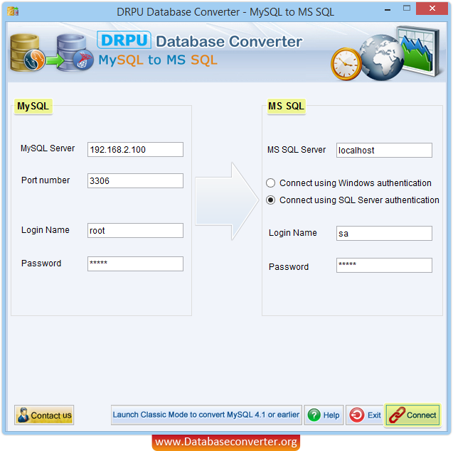 Database Converter for MySQL to MS SQL Server