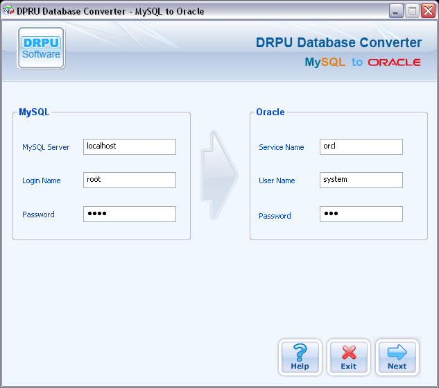 Database Converter for MySQL to Oracle Database Converter for MySQL to Oracle Screenshot